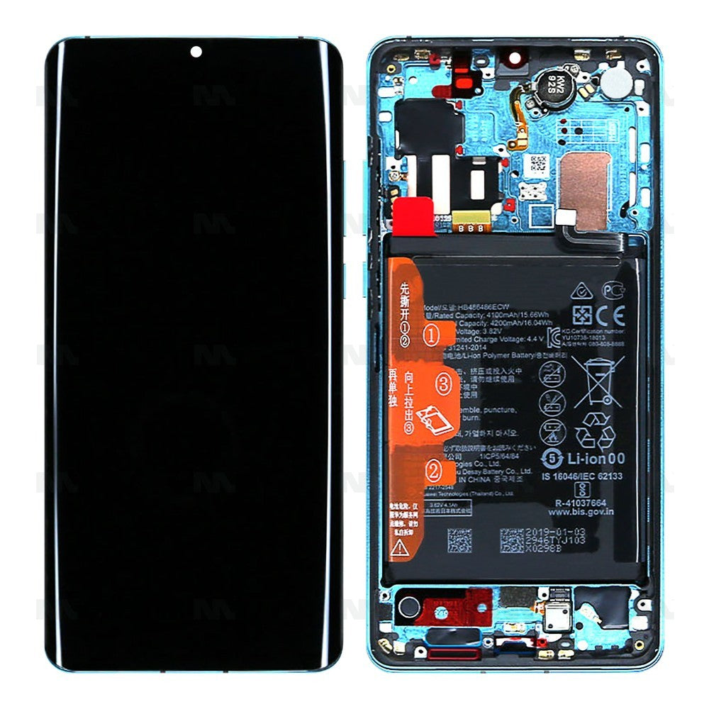 Huawei P30 Pro (2019), P30 Pro New Edition (2020) Display And Digitizer Complete Aurora Blue (Batt)