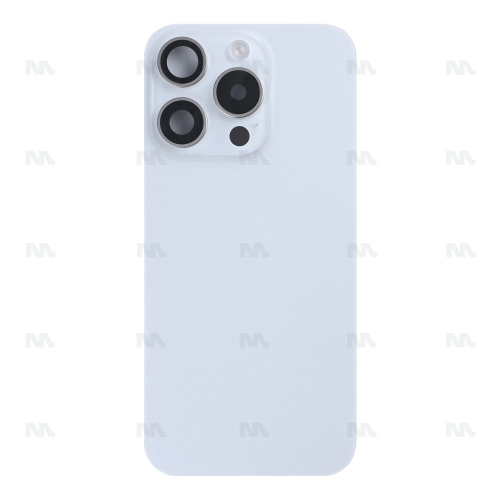 For iPhone 15 Pro Extra Glass With NFC, Enlarged Camera Frame White Titanium Pulled