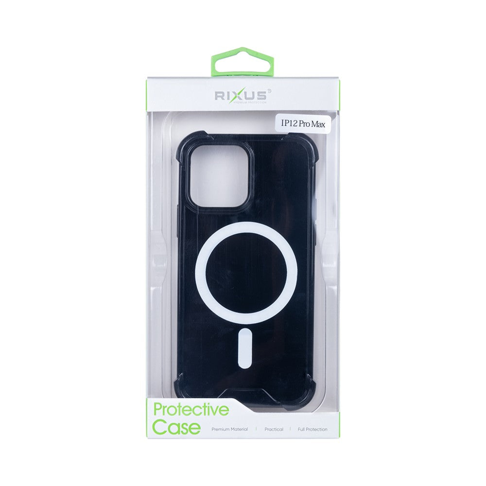 Rixus Anti-Burst Case With Magsafe For Apple iPhone 12 Pro Max Black