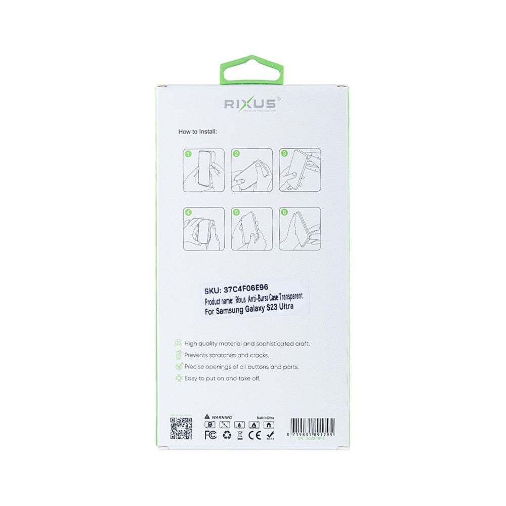 Capa Antirruptura Rixus Para Samsung Galaxy S23 Ultra Transparente - Estojo Protetor Substituição