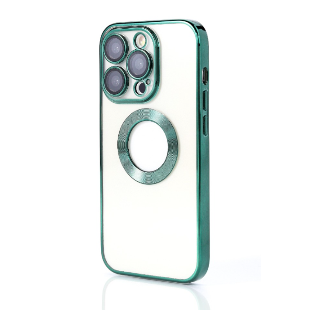 NY Glossy Phone & Camera TPU Case For iPhone 14 - Transparent Green