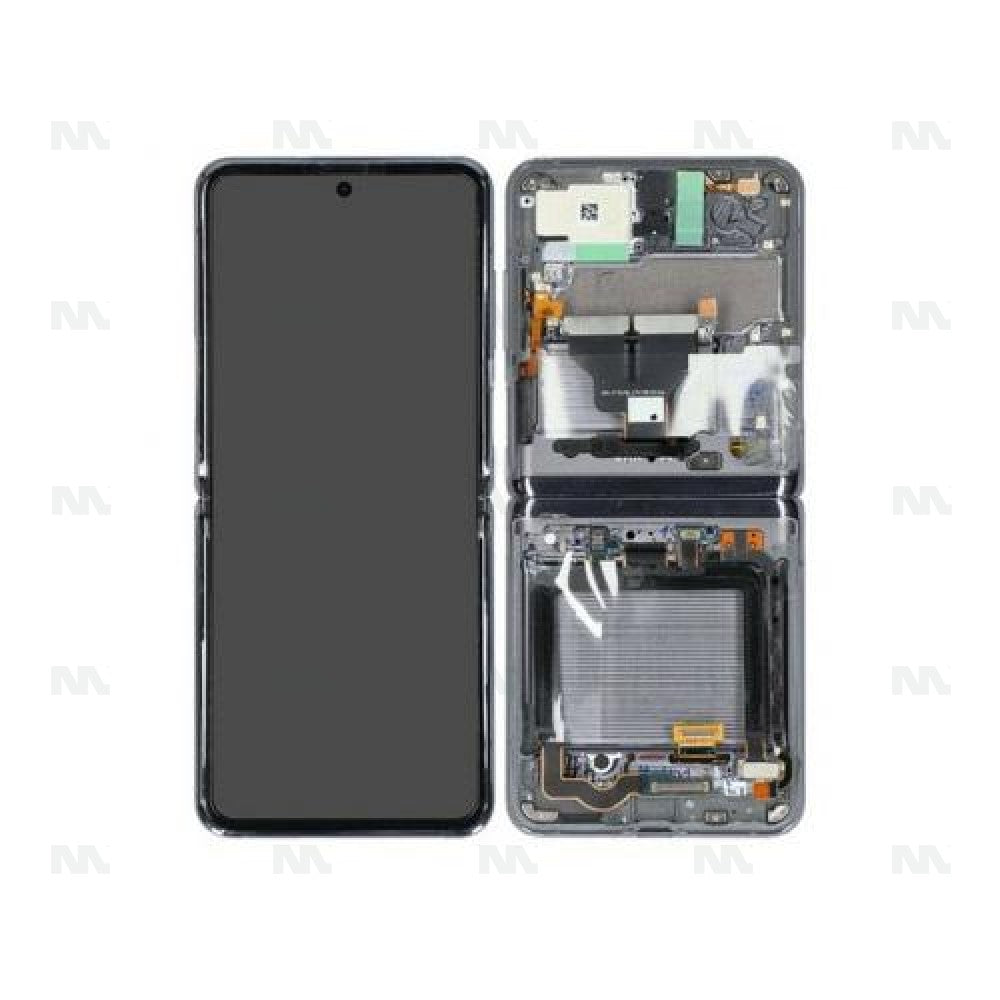 Samsung Galaxy Z Flip3 F711B Display And Digitizer With Frame Bespoke Silver Service Pack