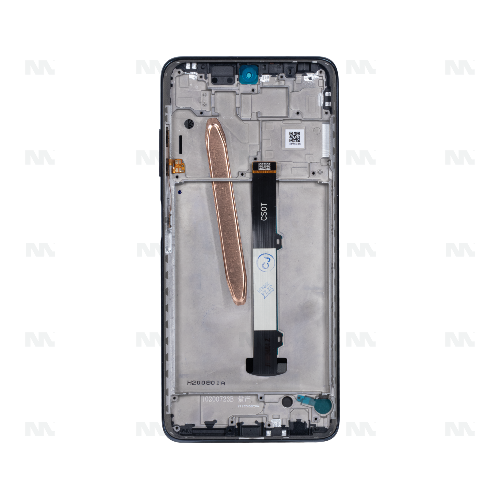 Display e Digitador com Moldura Xiaomi Poco X3 Pro (M2102J20SG, M2102J20SI) Preto Phantom Peça de Reposição OEM