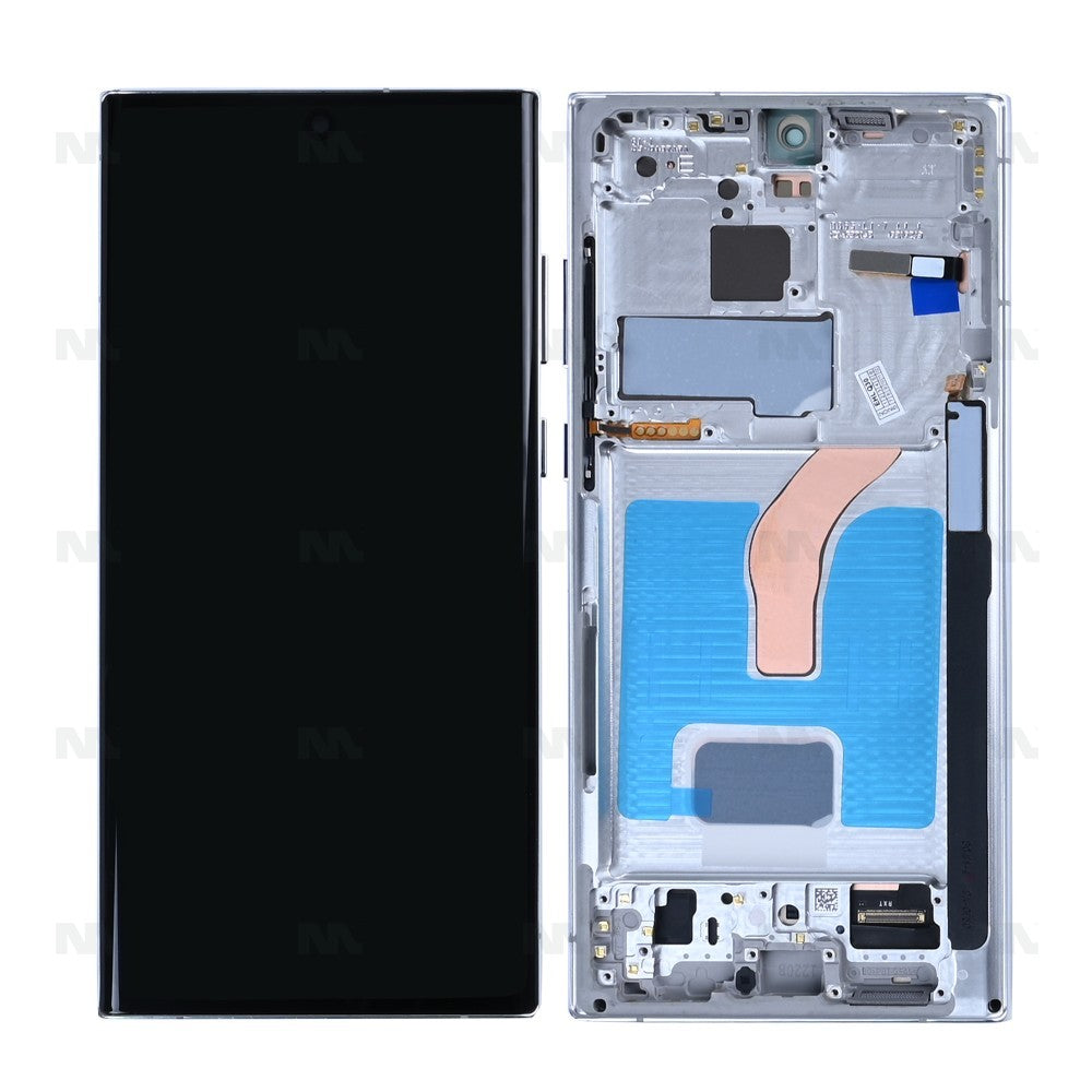Samsung Galaxy S22 Ultra S908B Display And Digitizer With Frame Phantom White SOFT-OLED