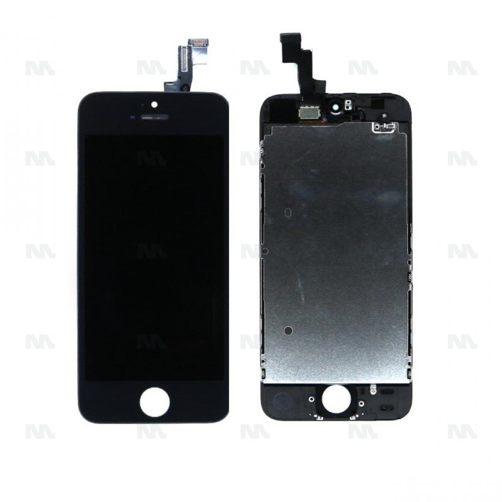iPhone 5S/SE Display + Digitizer, +Metal Plate A+ High Quality - Black