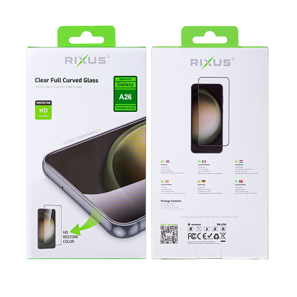 Rixus Clear HD Full Cover Tempered Glass For Samsung Galaxy A26