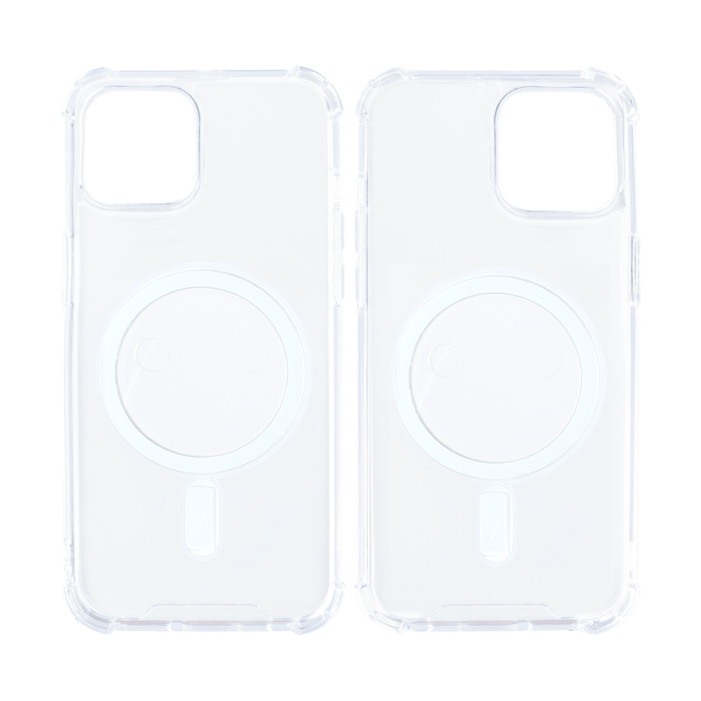 Rixus Anti-Burst Case With Magsafe For Apple iPhone 12, 12 Pro Transparent