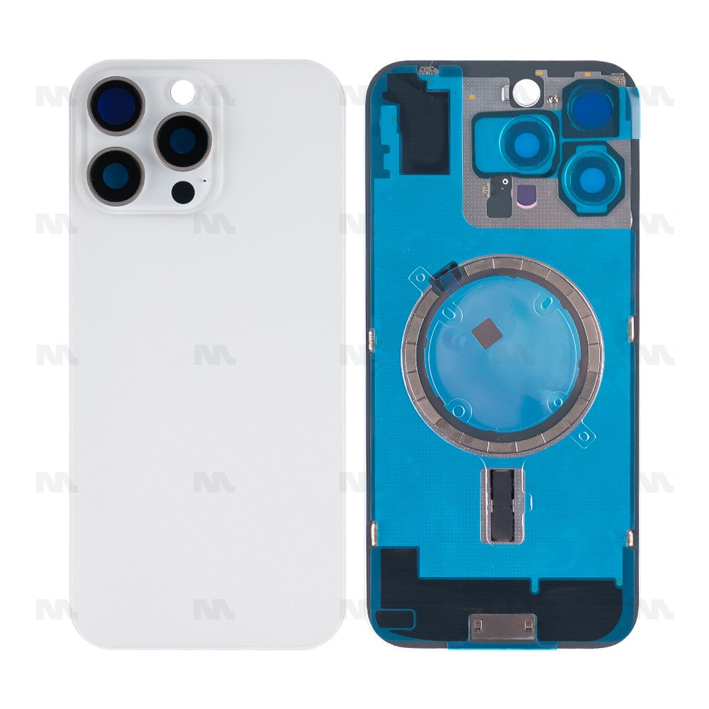 Vetro Extra per iPhone 16 Pro Max Senza NFC Cornice Fotocamera Ingrandita Bianco Titanio Ricambio