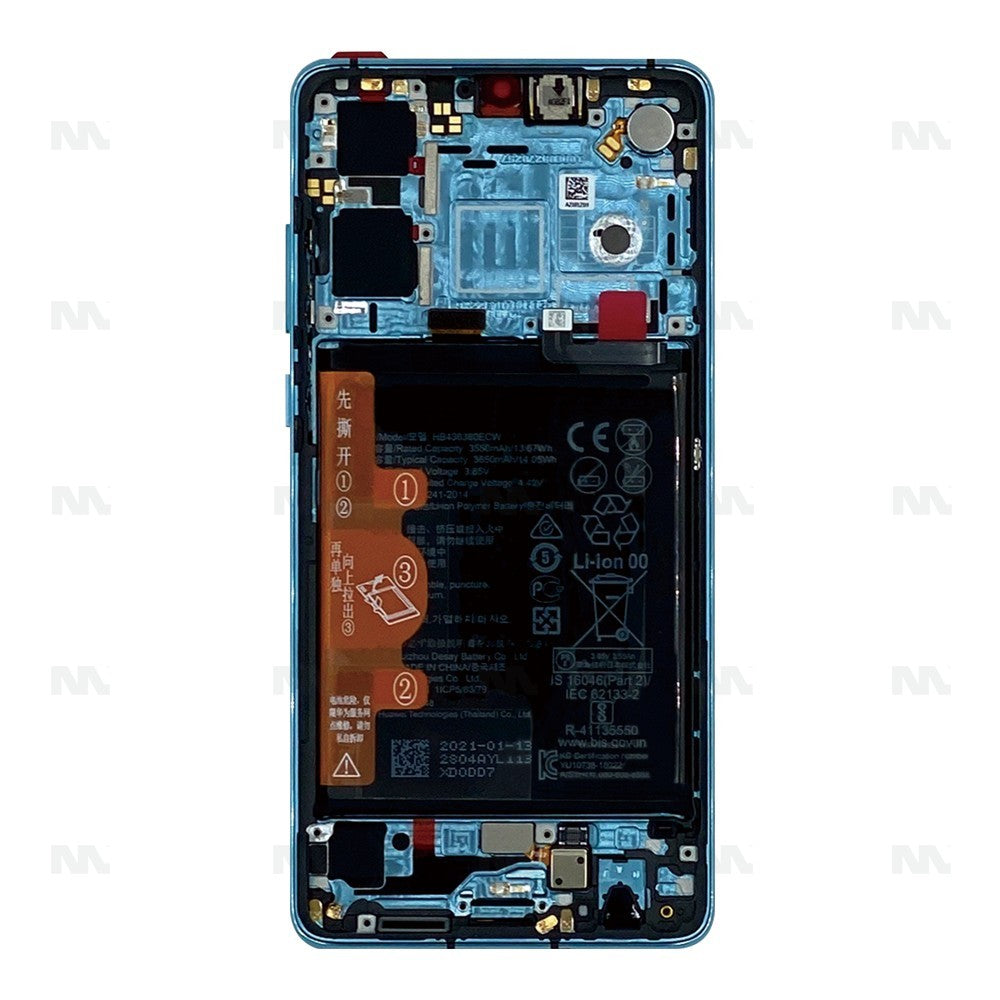 Huawei P30 (ELE-L29, ELE-L09) New Version Display And Digitizer Complete Aurora Blue