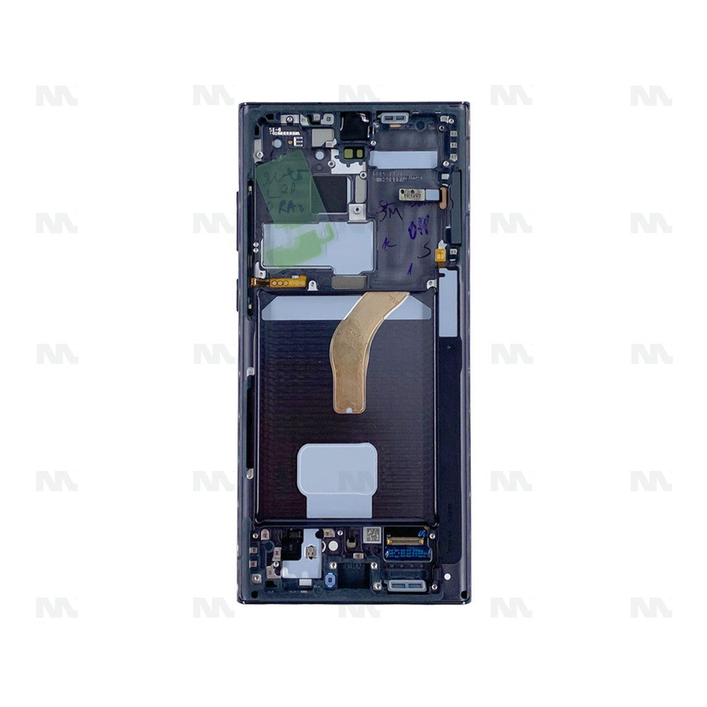 Samsung Galaxy S22 Ultra S908B Display And Digitizer With Frame Phantom Black Service Pack