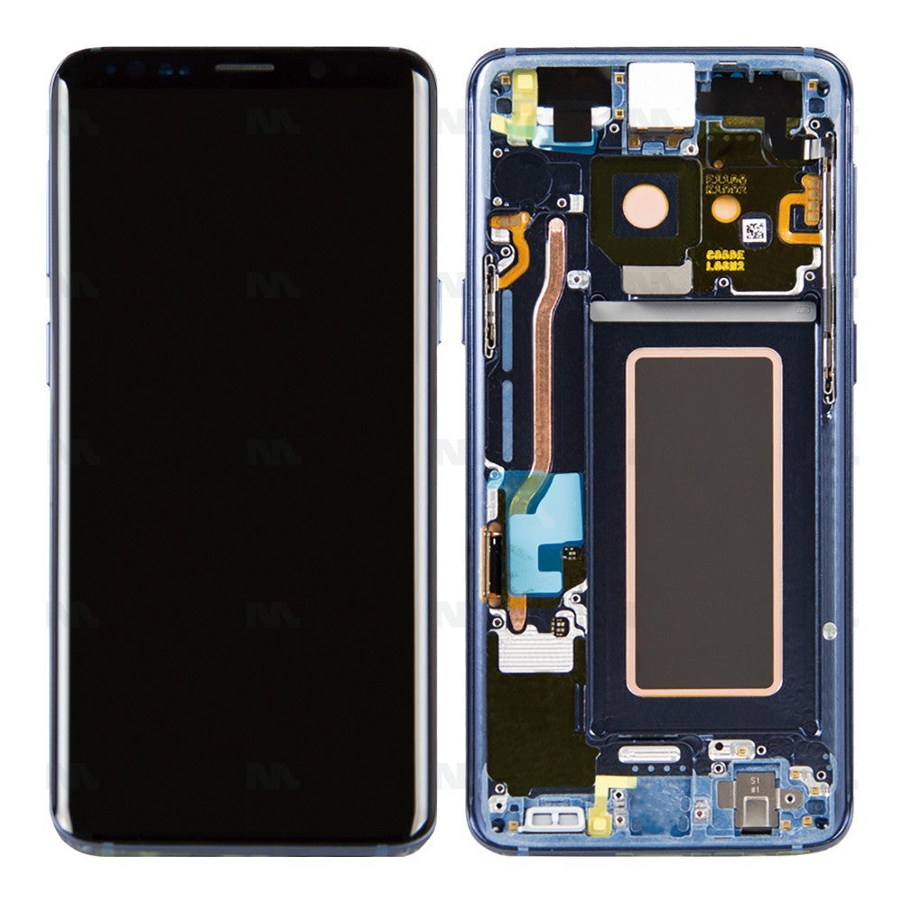 Samsung Galaxy S9 G960F Display And Digitizer With Frame Coral Blue Service Pack