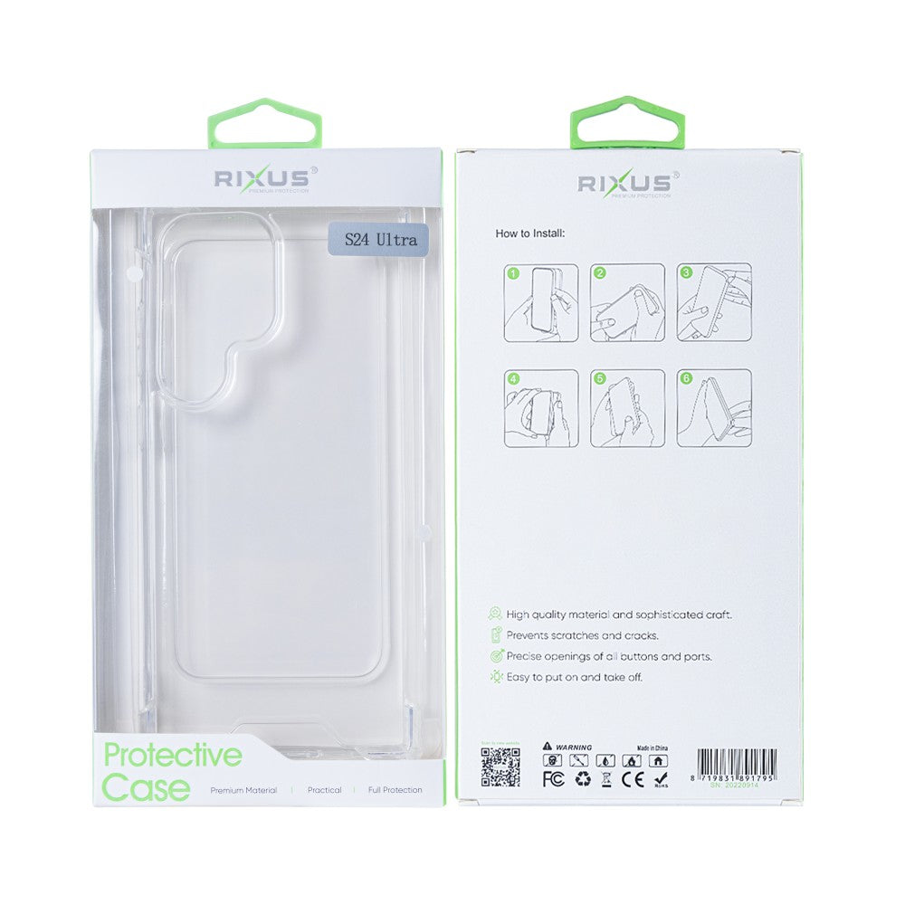 Rixus Anti-Burst Case For Samsung Galaxy S24 Ultra 5G Transparent