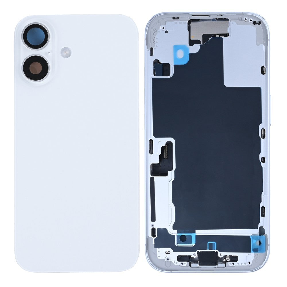 For iPhone 16 Complete Housing Incl. All Small Parts Without Battery And Back Camera White
