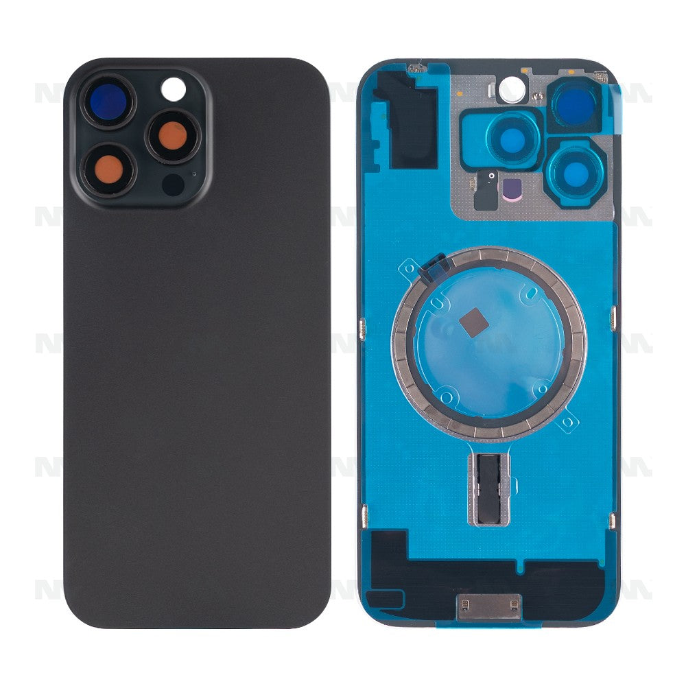 For iPhone 16 Pro Max Extra Glass Without NFC, Enlarged Camera Frame Black Titanium