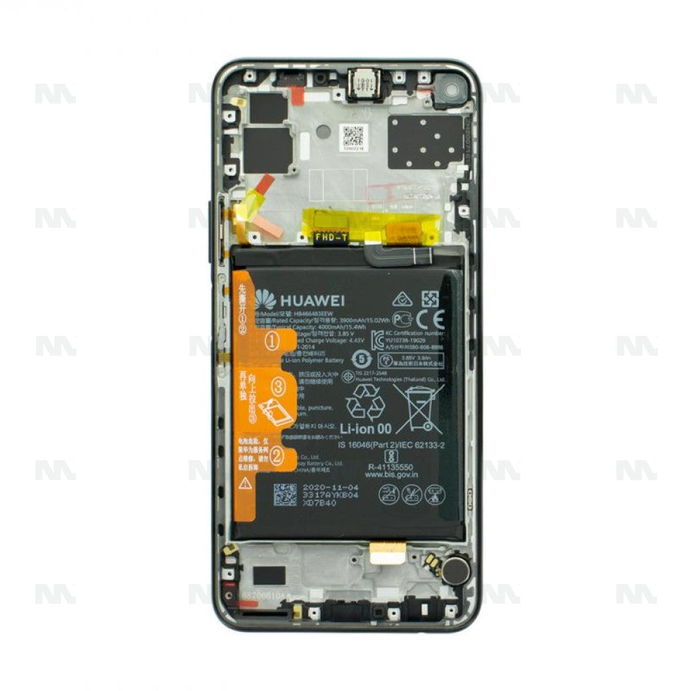 Huawei P40 Lite 5G (CDY-NX9A) OEM Service Part Screen Incl. Battery (02353SUN) - Black