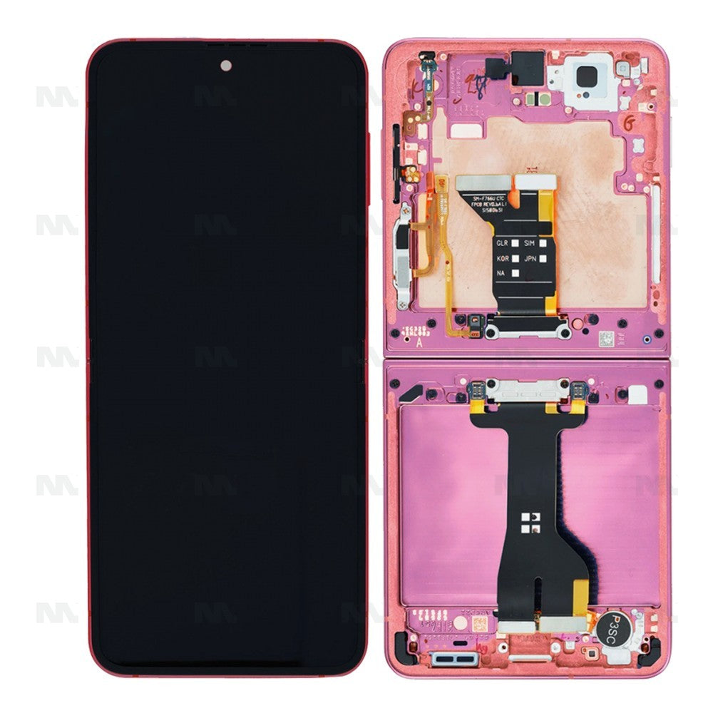 Samsung Galaxy Z Flip7 F766B Display And Digitizer With Frame Coral Red Service Pack