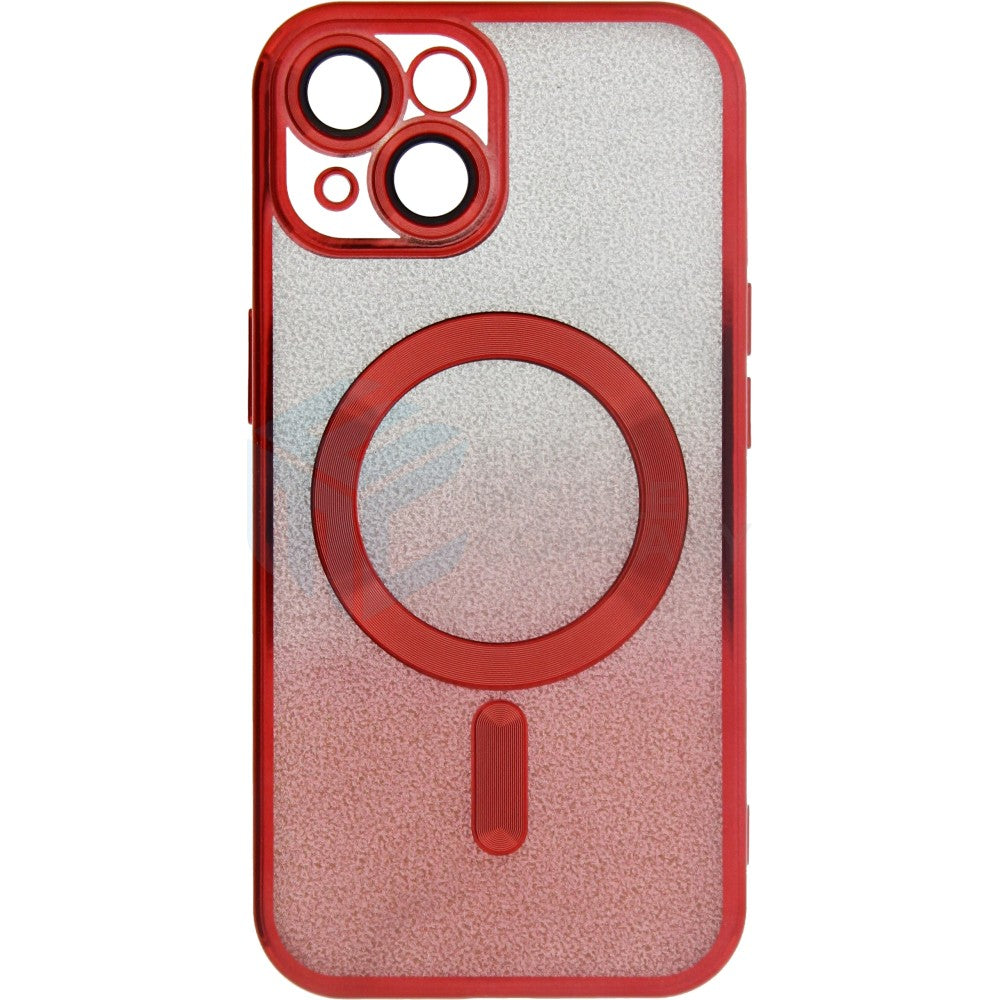 Gilter & Glossy TPU Case For iPhone 15 Pro - Silver Red