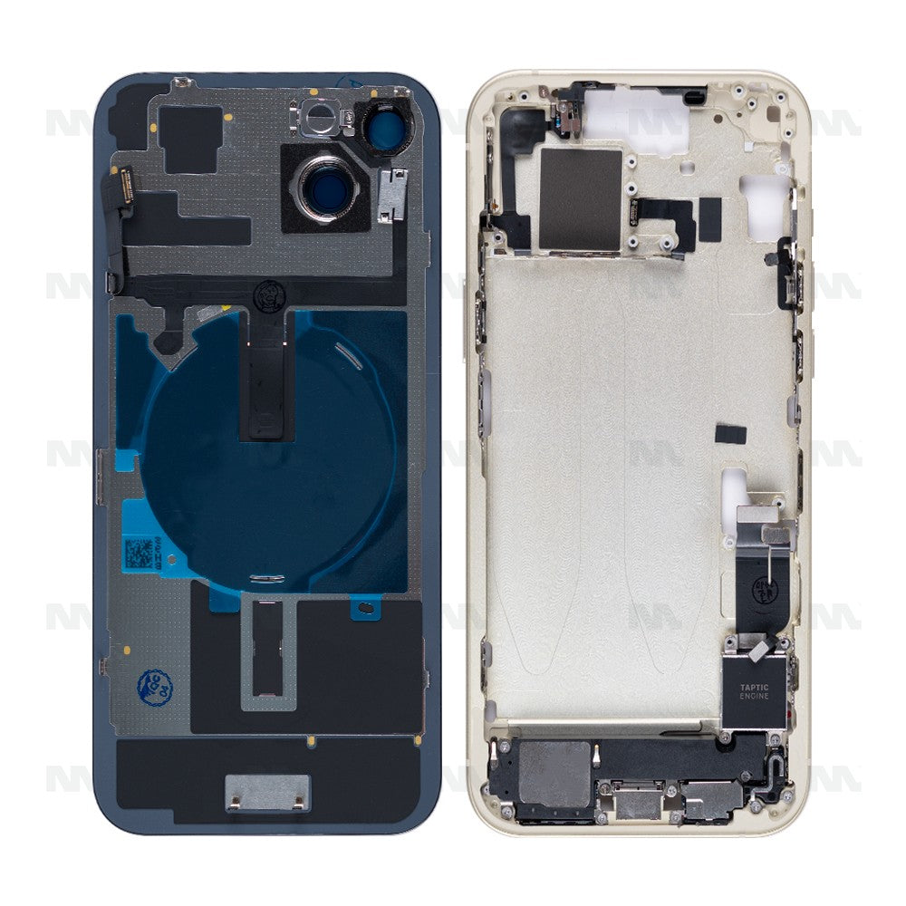 Carcaça Completa para iPhone 15 Plus Amarela com Todas as Peças Pequenas Sem Bateria e Câmera Traseira Peça de Reposição