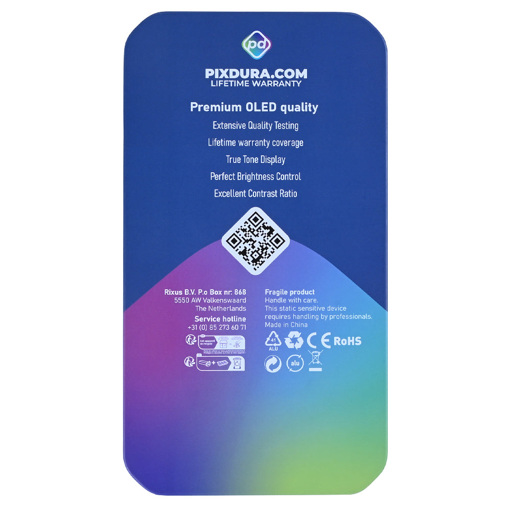 PIXDURA For iPhone 16e Display And Digitizer Soft-OLED Premium (IC Removable)