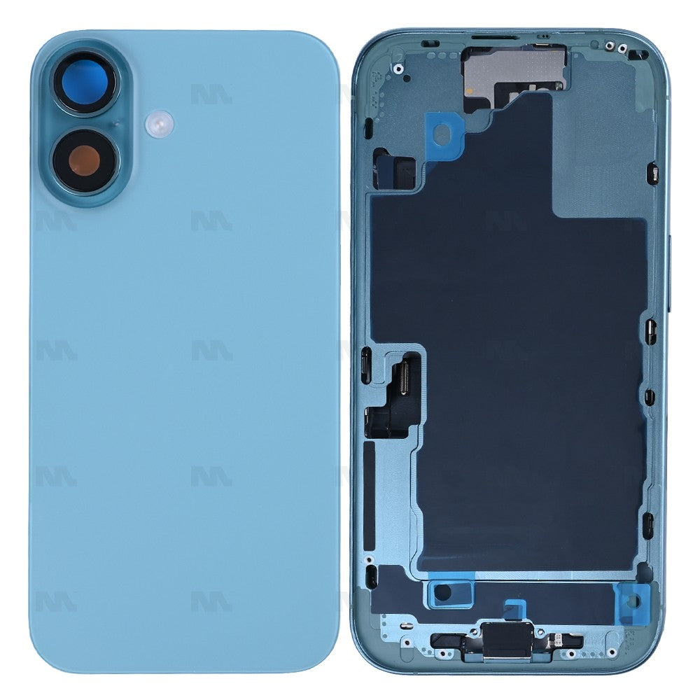 For iPhone 16 Complete Housing Incl. All Small Parts Without Battery And Back Camera Teal