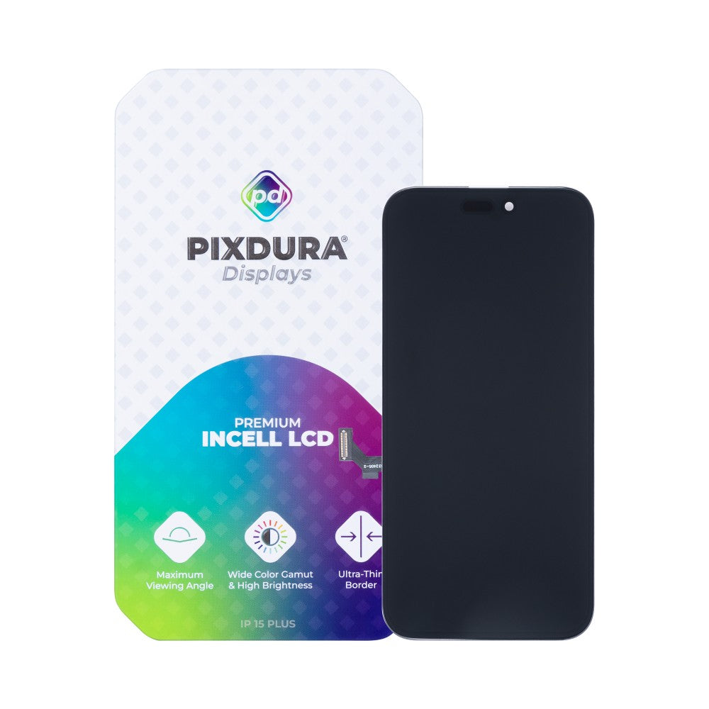 PIXDURA In-Cell Display und Digitizer für iPhone 15 Plus, Premium Ersatzteil mit abnehmbarem IC