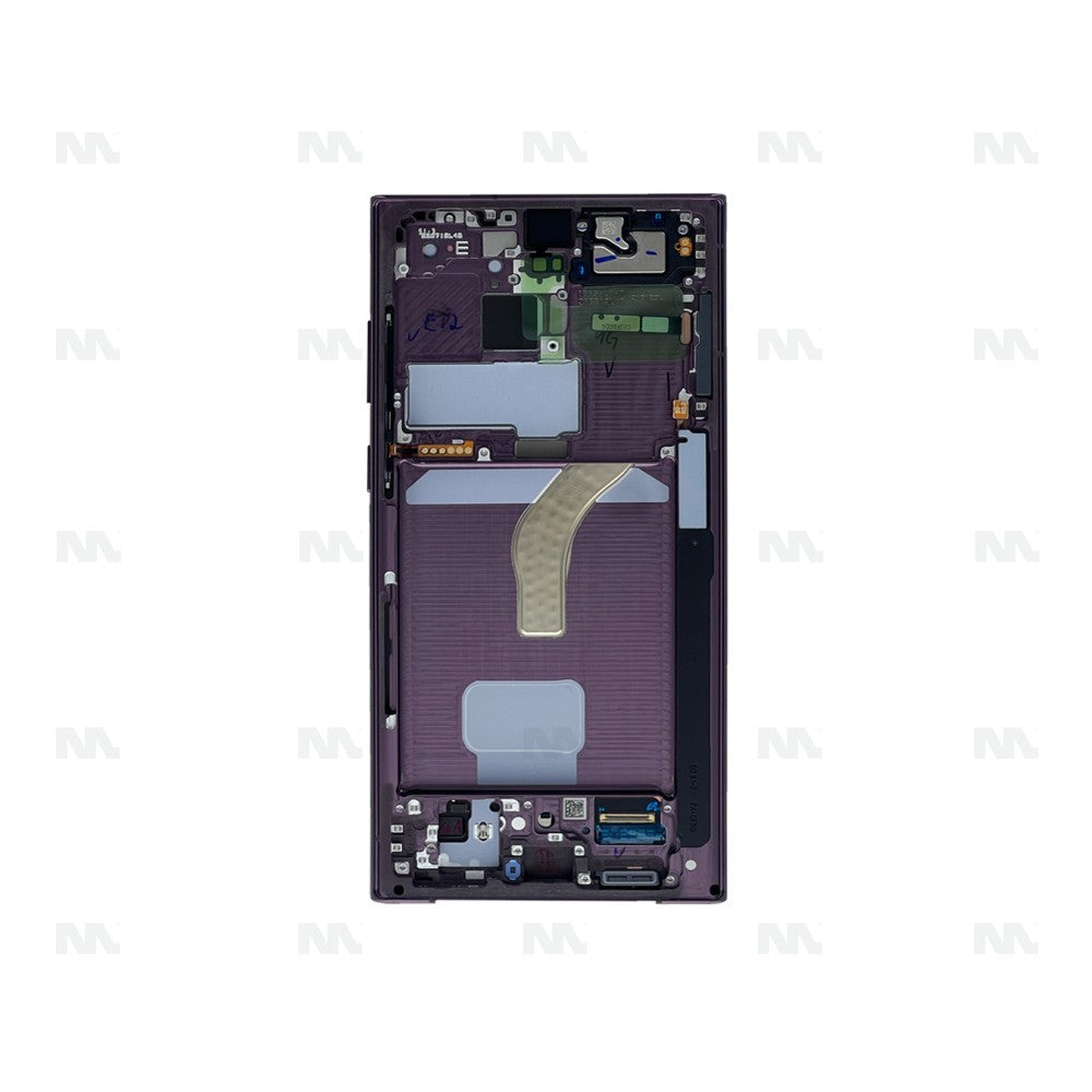 Samsung Galaxy S22 Ultra S908B Display And Digitizer With Frame Burgundy Service Pack