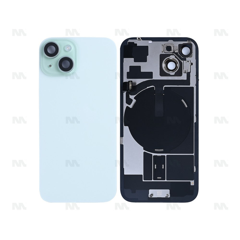 For iPhone 15 Extra Glass With NFC, Enlarged Camera Frame Green Pulled