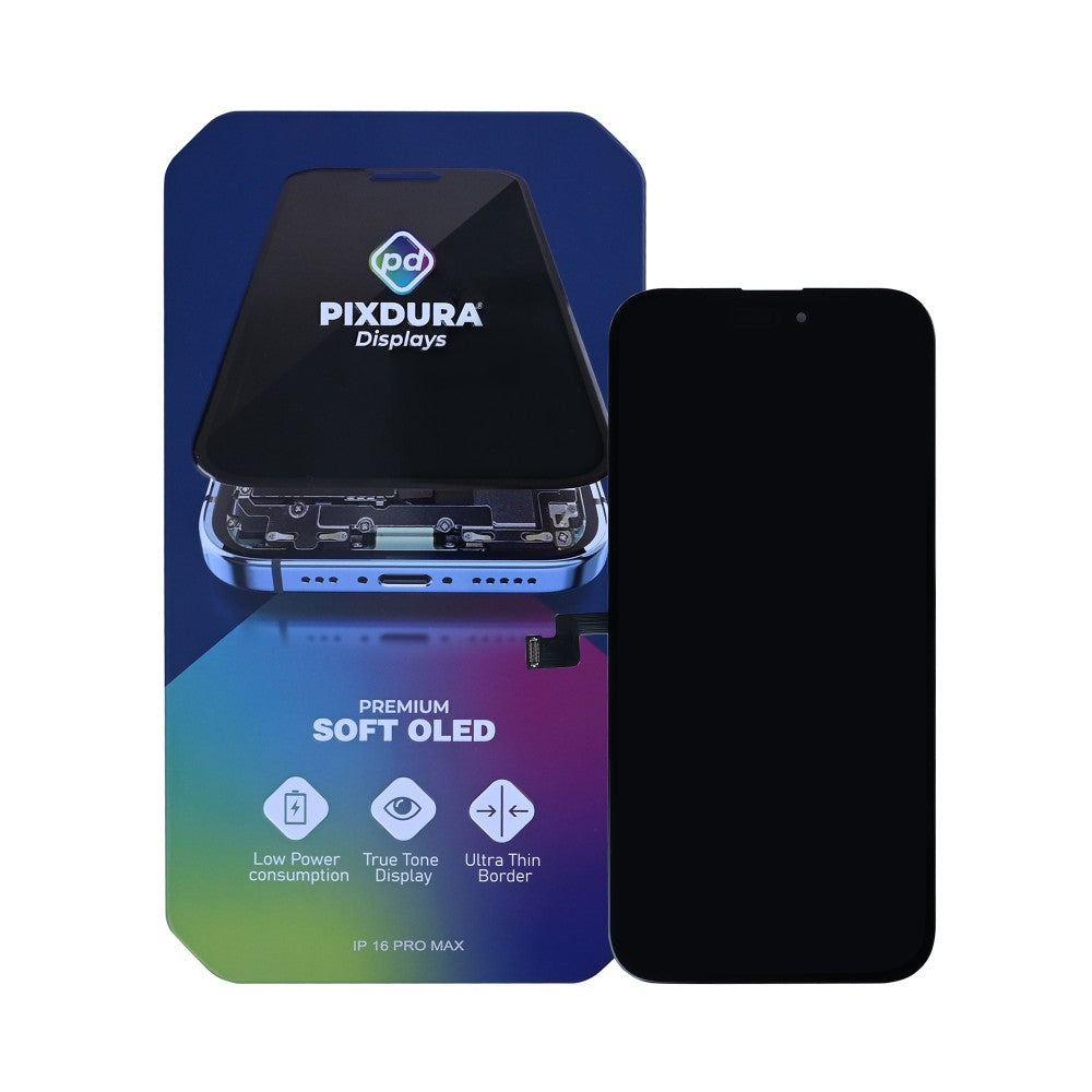PIXDURA For iPhone 16 Pro Max Display And Digitizer Soft-OLED Premium (IC Removable) (120Hz)