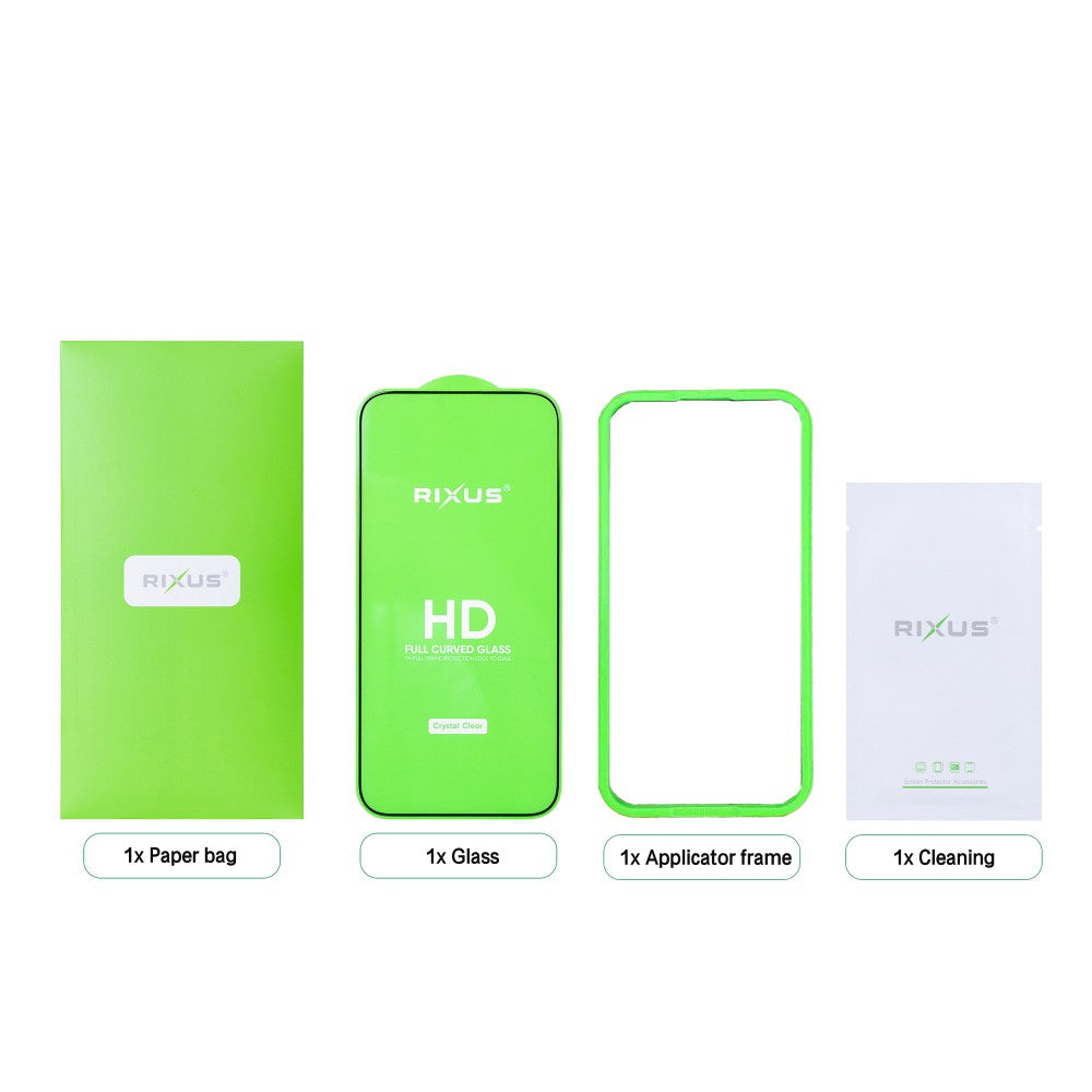 Rixus Clear HD Full Curved Edge Tempered Glass For Apple iPhone 16 Pro Max