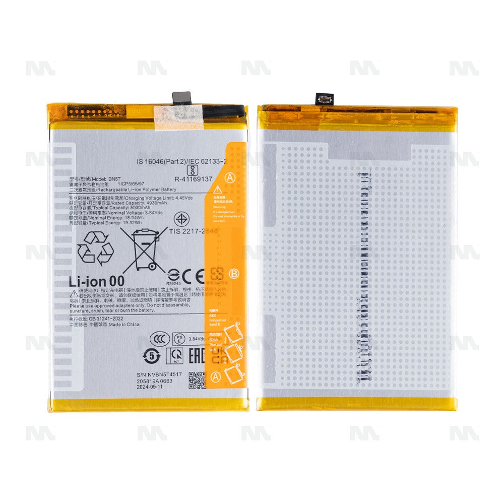 Batería BN5T OEM para Xiaomi Poco M6 4G, Poco M6 Plus, Redmi 13 y Redmi 13 5G Repuesto Original