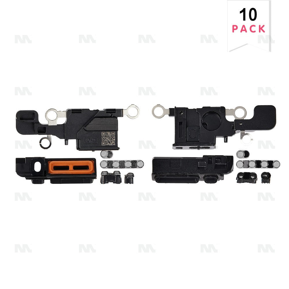 For Apple iPhone 16 Loudspeaker And Microphone Mesh Set Black Compatible (10pcs)