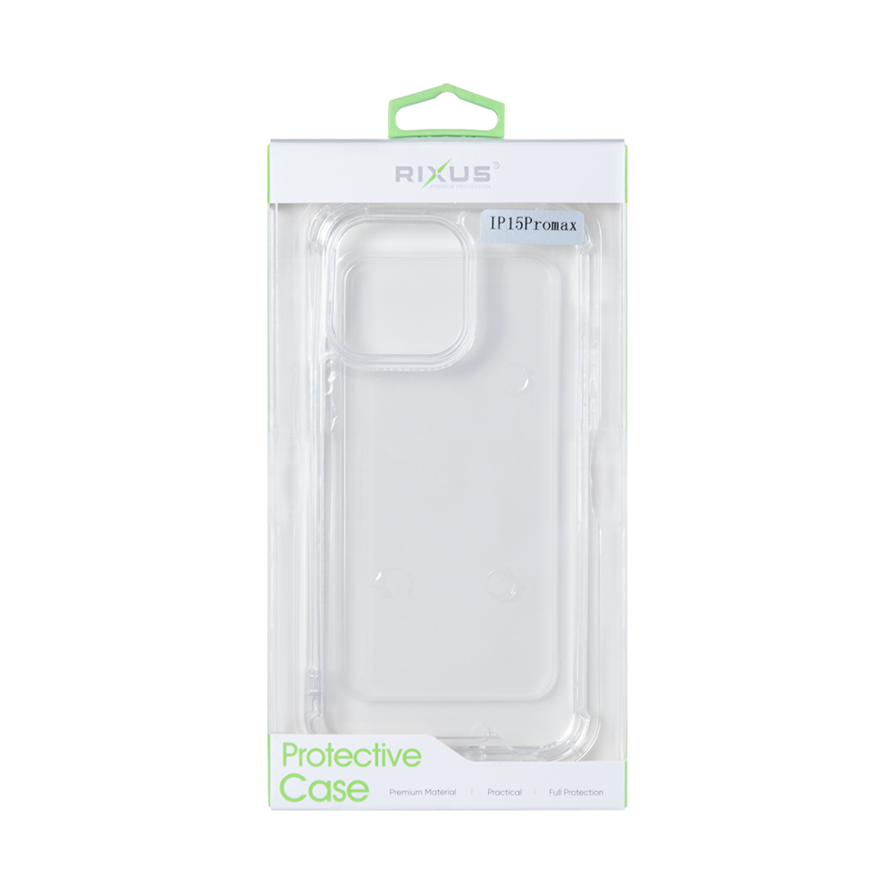 Rixus Anti-Burst Case For Apple iPhone 15 Pro Max Transparent