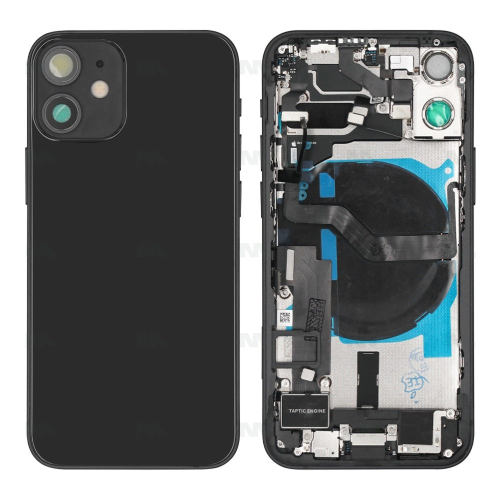 For iPhone 12 Mini Complete Housing incl. All Small Parts Without Battery & Back Camera Black