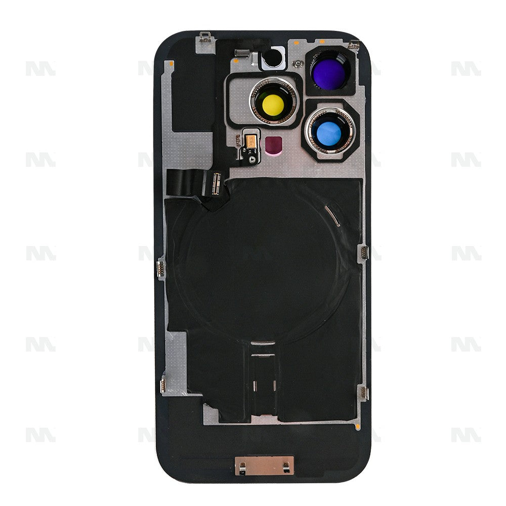 Verre Supplémentaire pour iPhone 16 Pro Max avec NFC, Cadre Caméra Agrandi, Pièce de Rechange en Titane Blanc