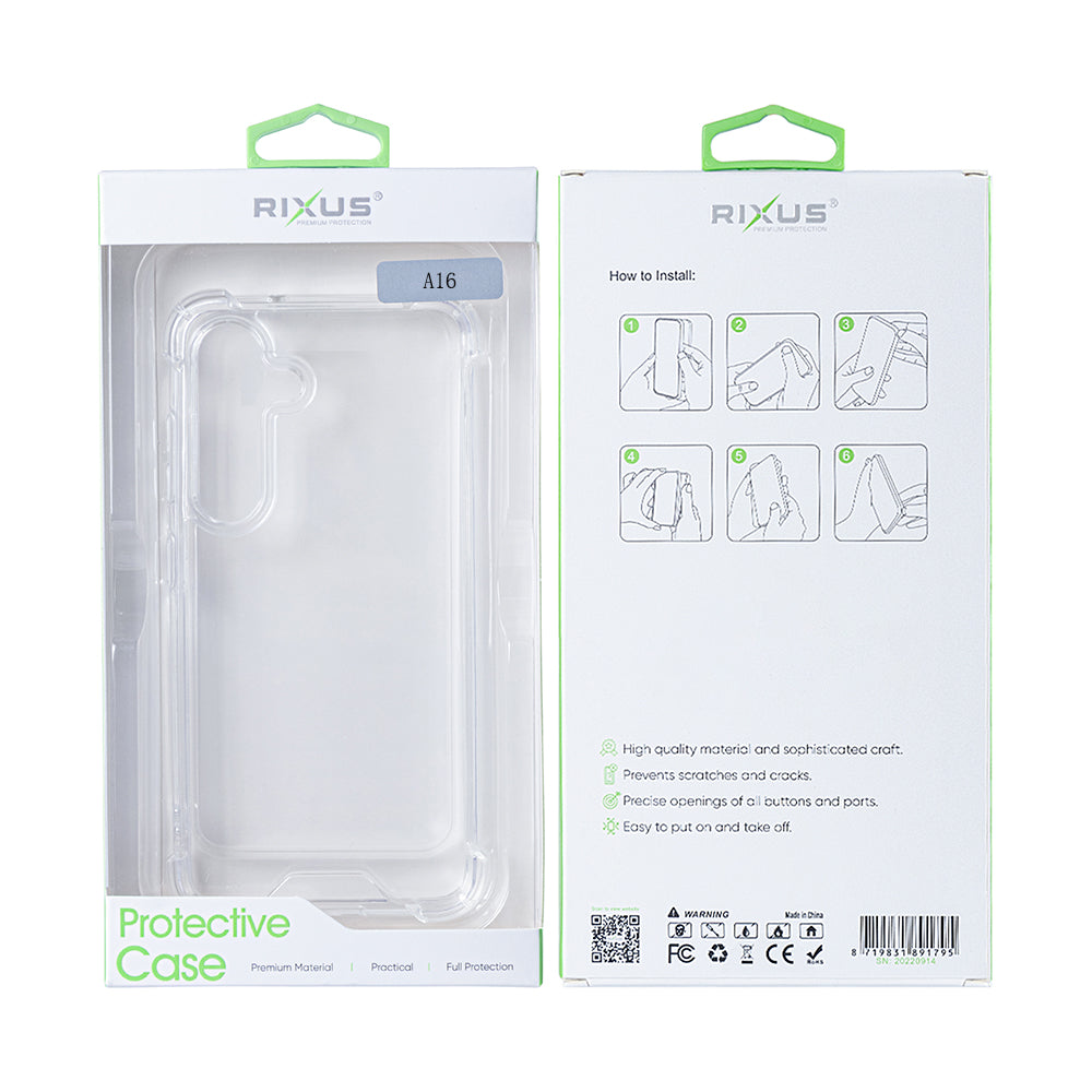 Rixus Anti-Burst Case For Samsung Galaxy A16 Transparent