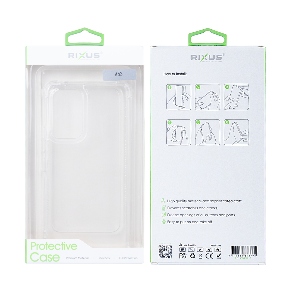 Rixus Anti-Burst Case For Samsung Galaxy A53 5G Transparent
