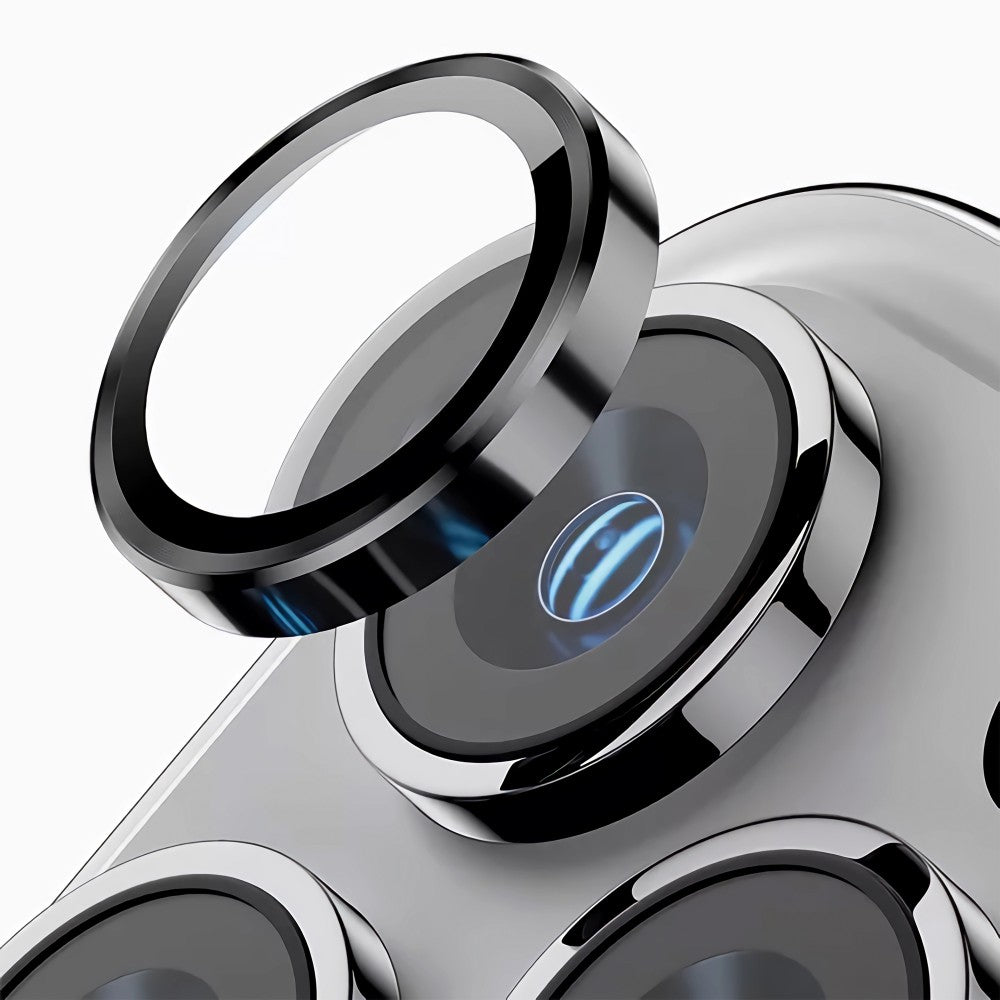 Rixus Metal Shield Camera Tempered Glass For Apple iPhone 14 Pro, 14 Pro Max Deep Purple