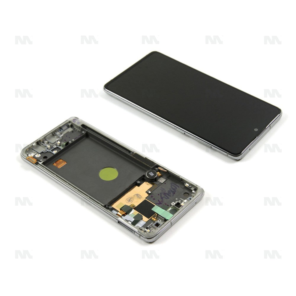 Samsung Galaxy Note 10 Lite N770F/DS Display And Digitizer With Frame Aura Glow Silver Service Pack