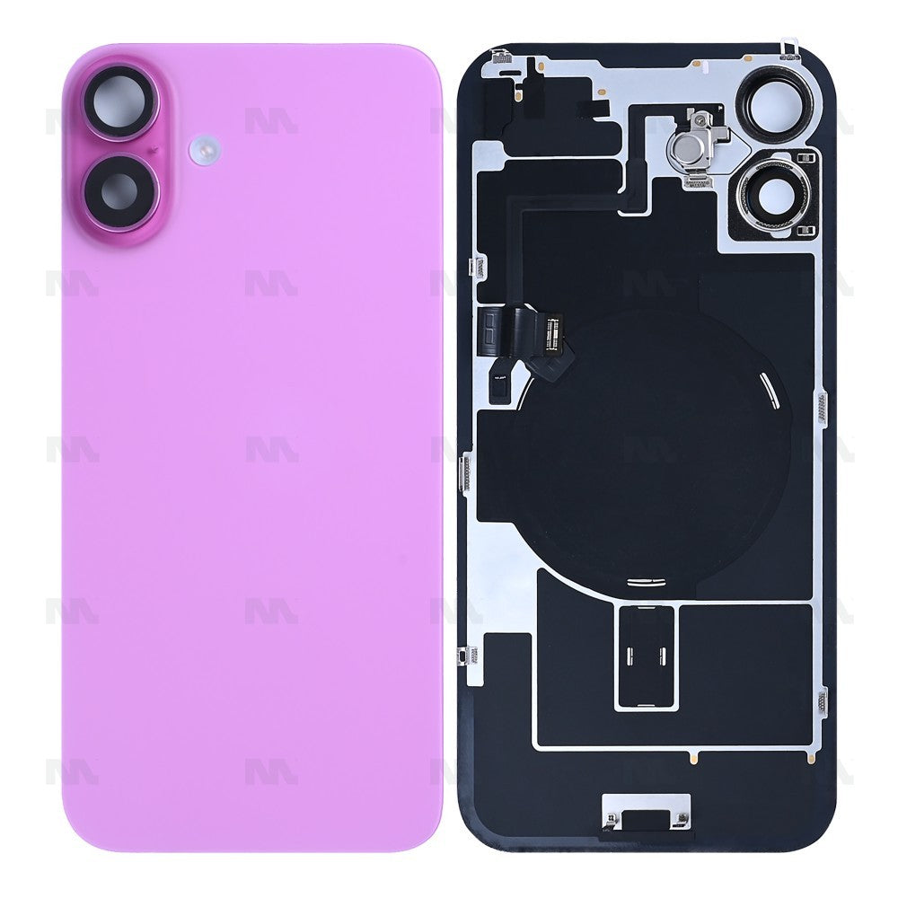 For iPhone 16 Plus Extra Glass With NFC, Enlarged Camera Frame Pink Pulled