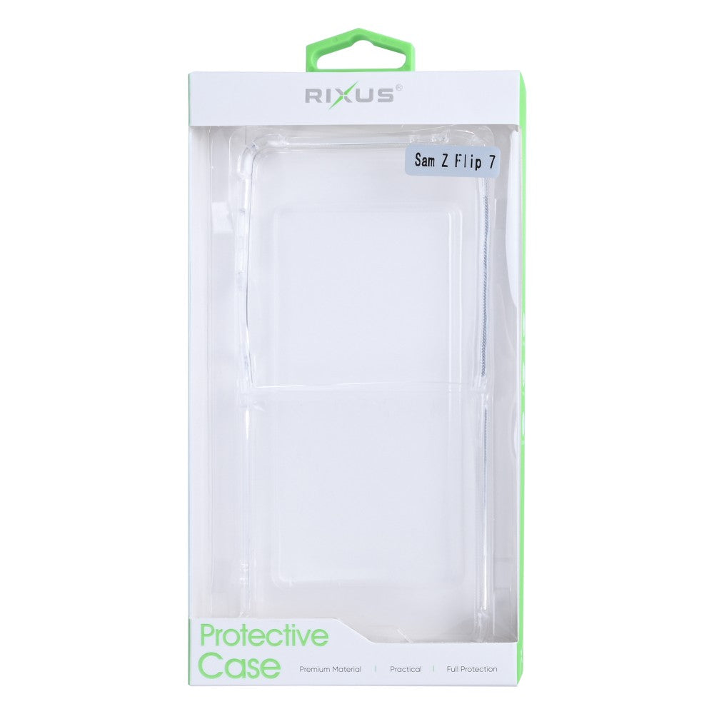 Rixus Anti-Burst Case For Samsung Galaxy Z Flip 7 Transparent