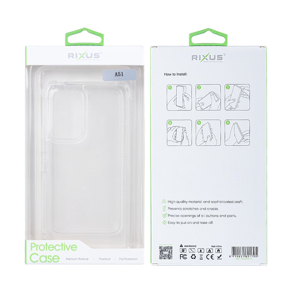 Rixus Anti-Burst Case For Samsung Galaxy A51 Transparent
