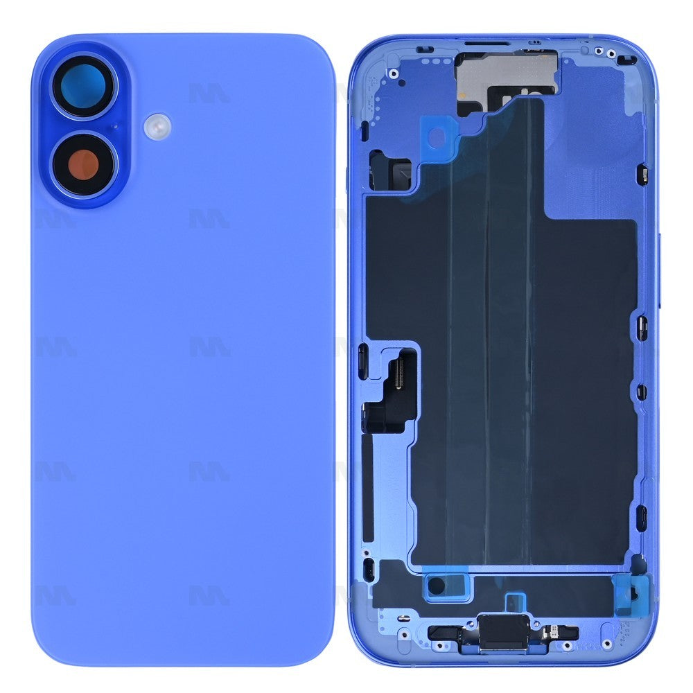 For iPhone 16 Complete Housing Incl. All Small Parts Without Battery And Back Camera Ultramarine