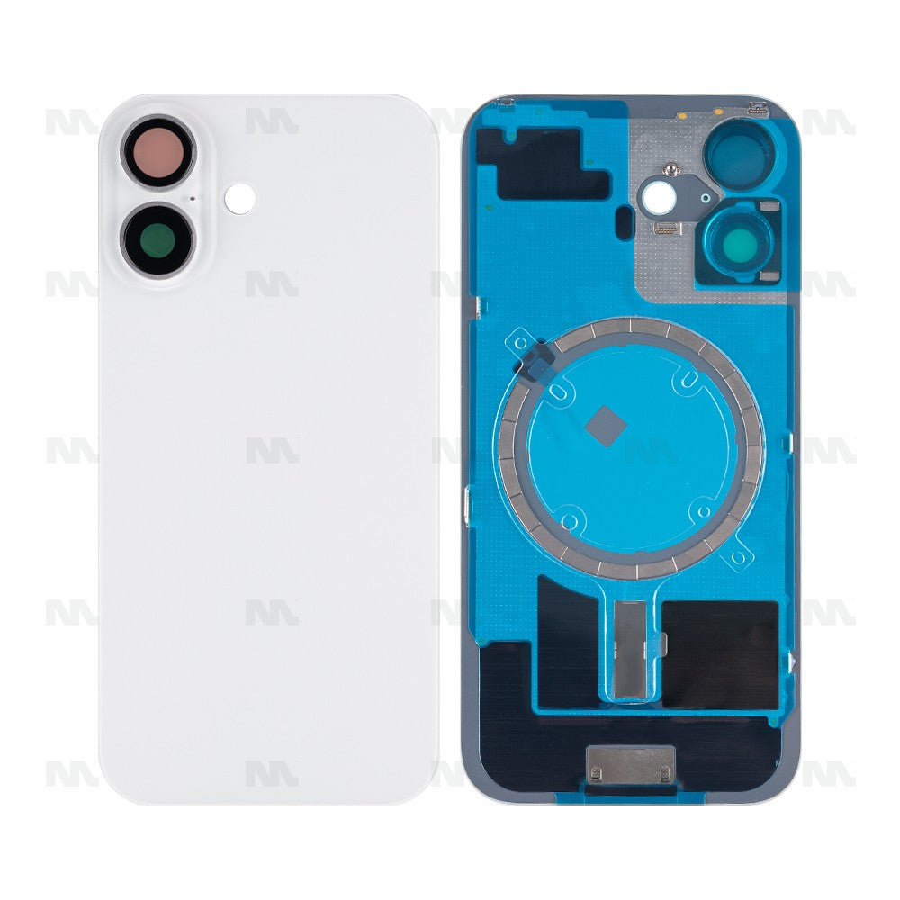 Vetro Extra per iPhone 16 Senza NFC Cornice Fotocamera Ingrandita Bianco Ricambio