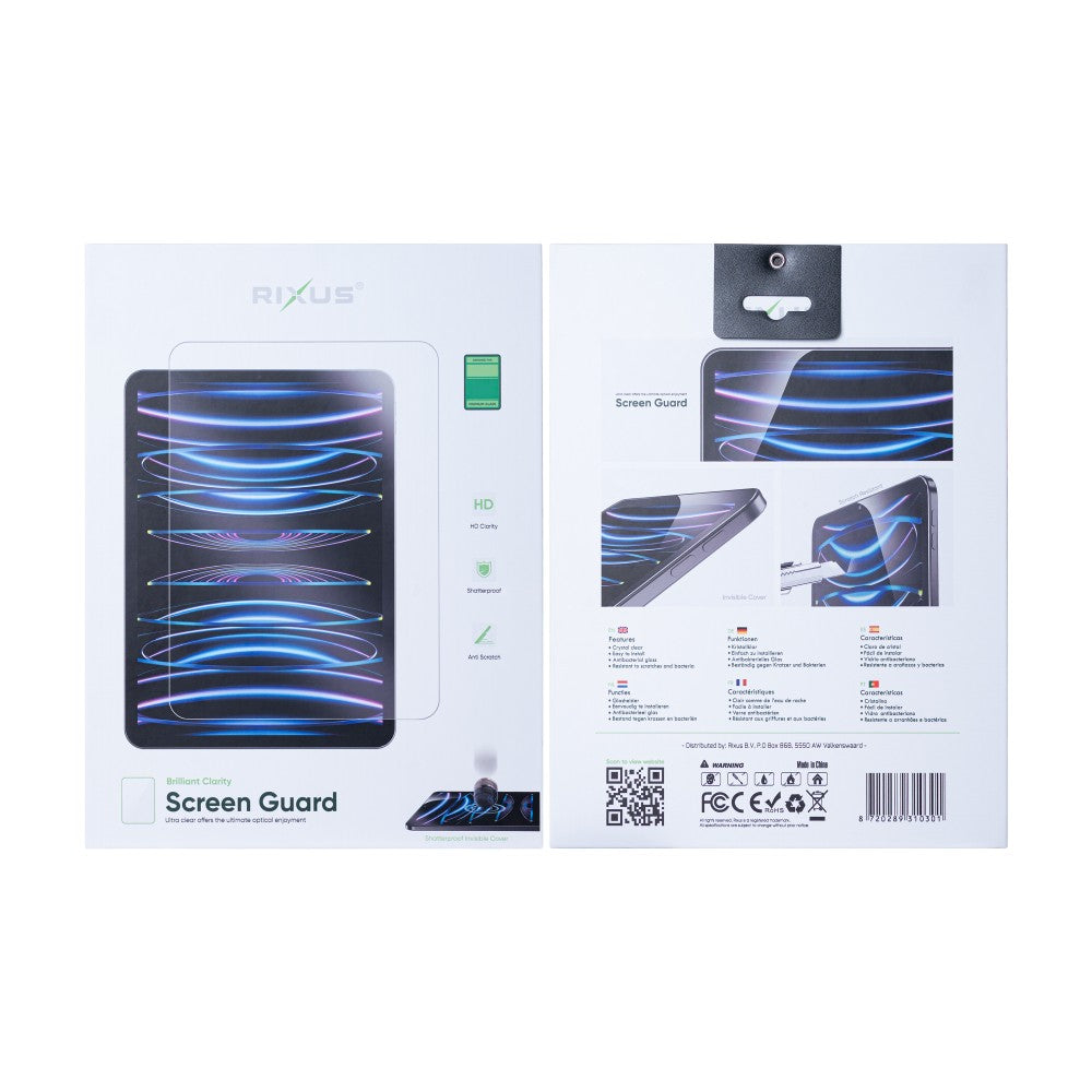Rixus Screen Guard For Apple iPad Air 11 inch (2024, 2025) Clear