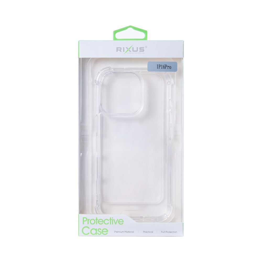 Rixus Anti-Burst Case For Apple iPhone 16 Pro Transparent