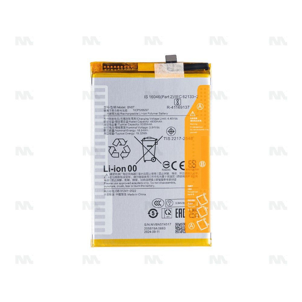 Batería BN5T OEM para Xiaomi Poco M6 4G, Poco M6 Plus, Redmi 13 y Redmi 13 5G Repuesto Original