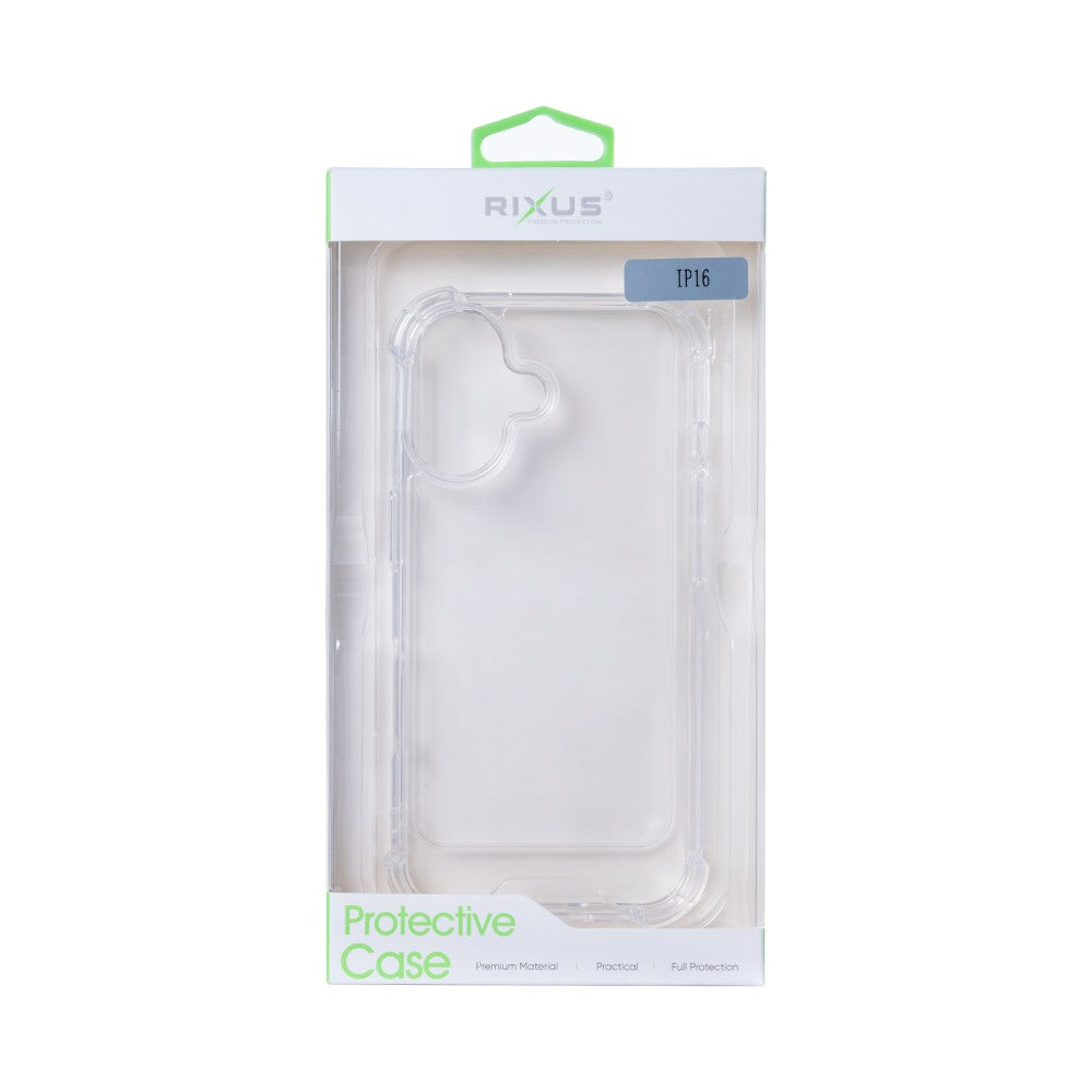 Rixus Anti-Burst Case For Apple iPhone 16 Transparent