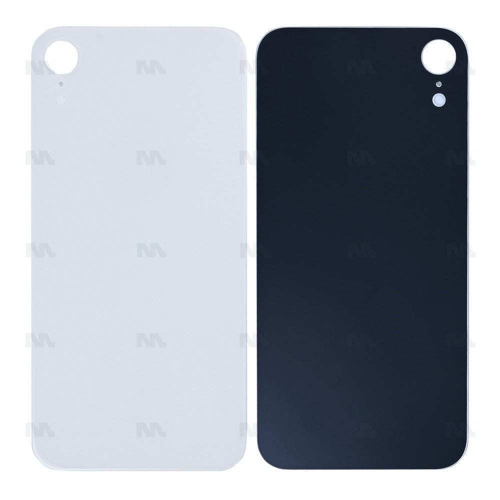 For Apple iPhone XR Back Glass, Enlarged Camera Frame White Compatible