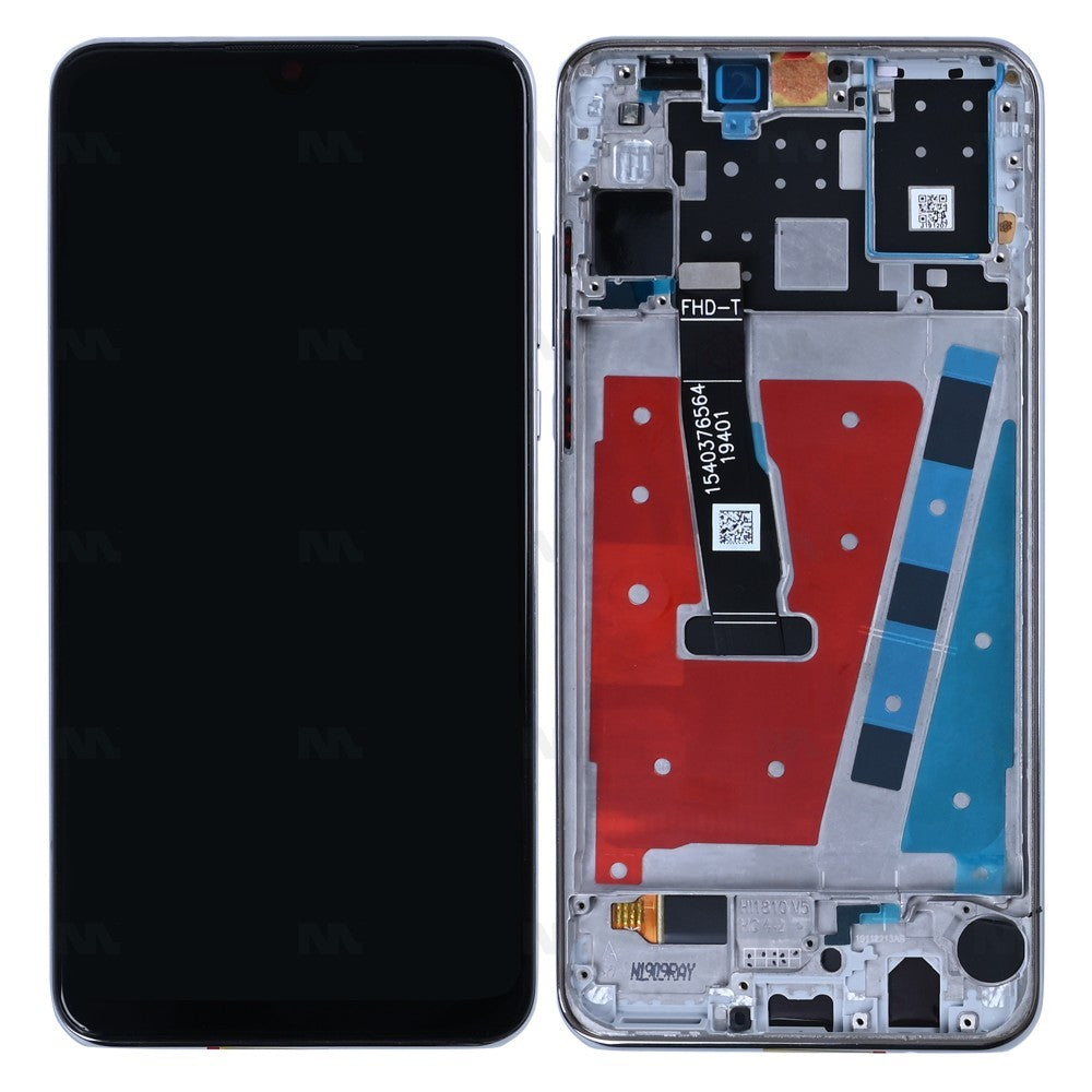 Huawei P30 Lite New Edition Display And Digitizer With Frame Pearl White OEM
