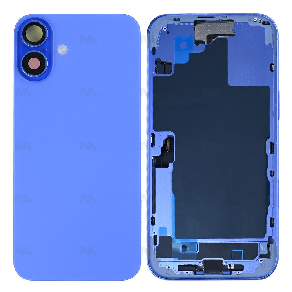 For iPhone 16 Plus Complete Housing Incl. All Small Parts Without Battery And Back Camera Ultramarine